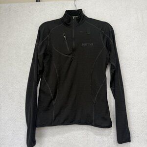 Marmot Pullover Mens Medium Black Polartec Fleece Half Zip Long Sleeve Outdoor